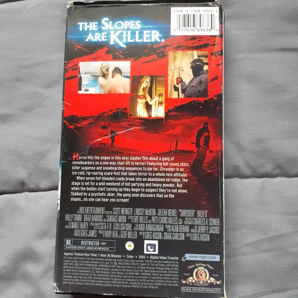 Shredder 2003 VHS Snowboard Winter Slasher Horror  Y2K Showbiz Video Rental - Picture 3 of 9